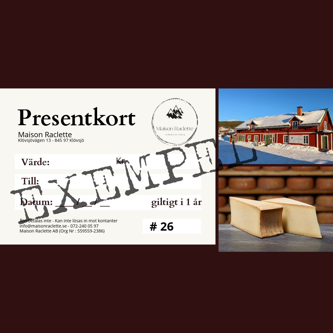Presentkort Maison Raclette